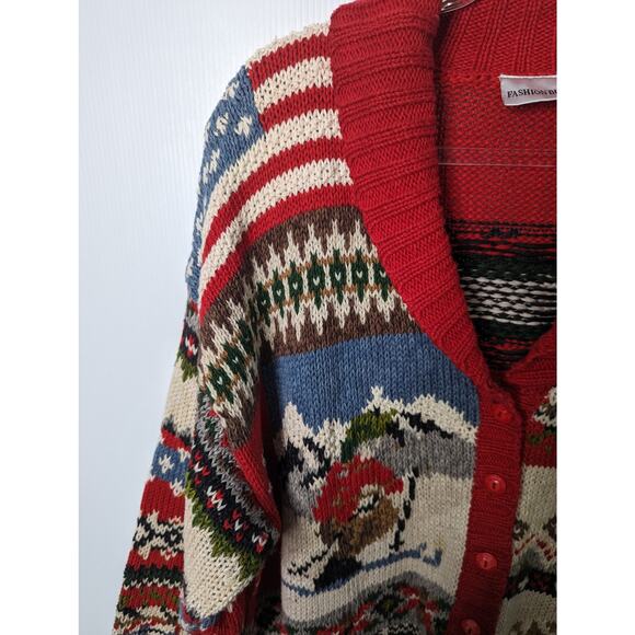 Y2K Fashion Bug Winter Holiday Shawl Collar Cardigan Sweater Plus Size 18 20 - Picture 5 of 10